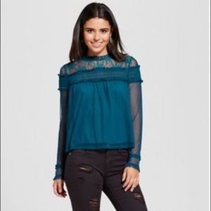 Teal Lace Top